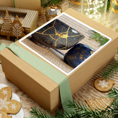 Kintsugi Tea Ceremony in Dawn | Crackle Gold Sticker