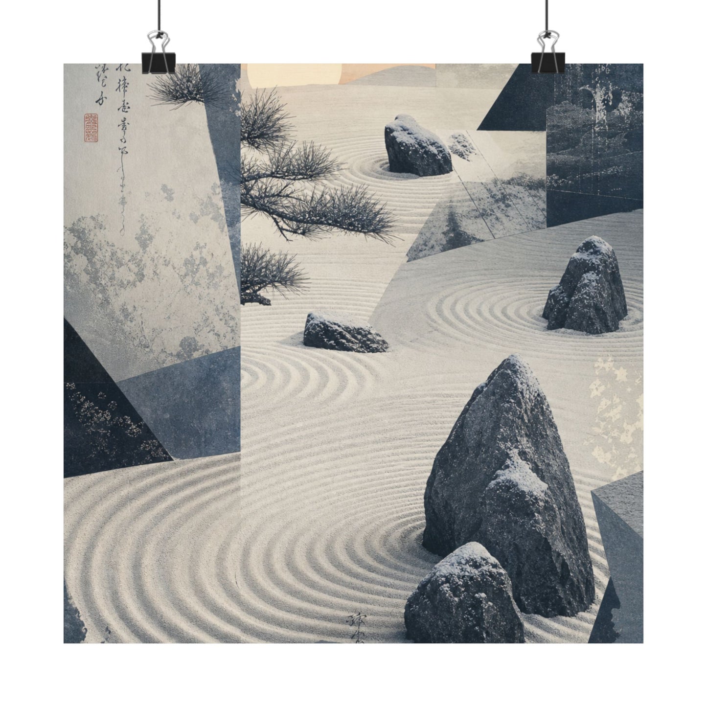 Dawn Rock Garden Wall Art Print - Zen Seijaku