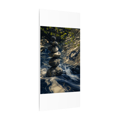 Kintsugi River Stones in Dappled | Broken Beauty Canvas Art