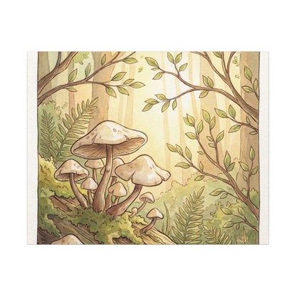 Spring Wild Mushrooms Mushroom Illustration Canvas Art | Cozy Decor