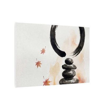 River Stones Canvas Art | Autumn Zen Enso Art