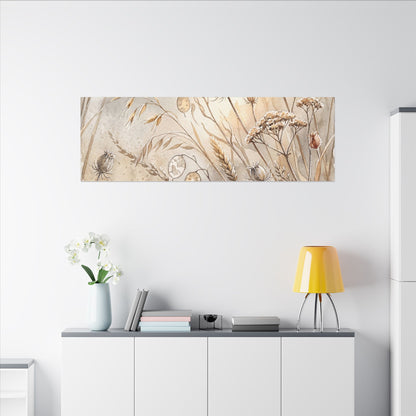 Winter Dried Flowers Watercolor Canvas Art | Warm Decor