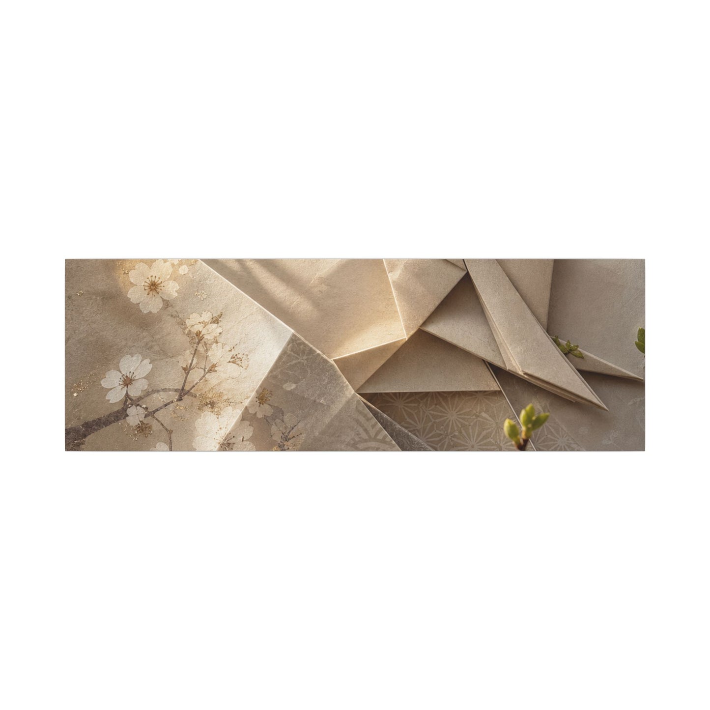 Golden Hour Paper Fold Canvas Art - Japandi Fukinsei