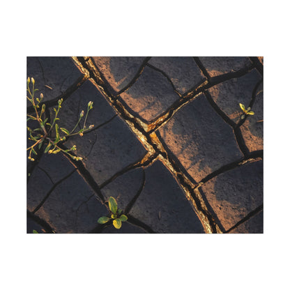 Kintsugi Cracked Earth in Golden Hour | Gold Vein Canvas Art