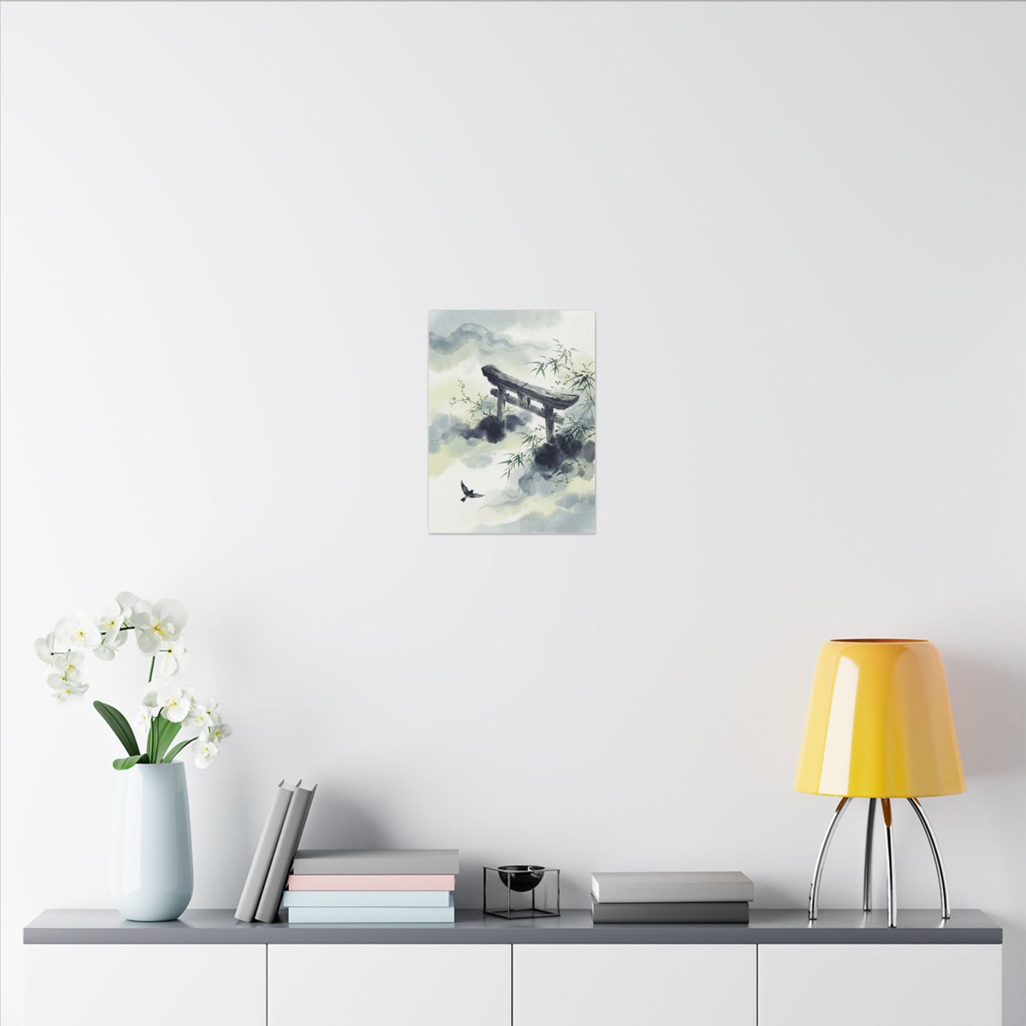 Torii Gate Sumi E Canvas Art | Serene Zen Art