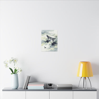 Torii Gate Sumi E Canvas Art | Serene Zen Art