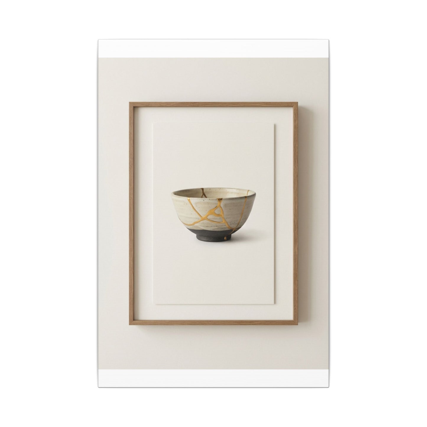 Kintsugi Charcoal Canvas Art