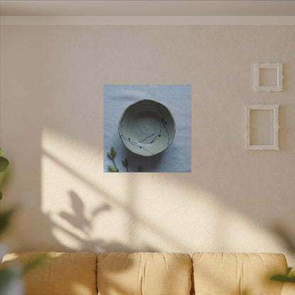 Spring Ceramic Bowl Minimal Line Canvas Art | Warm Decor