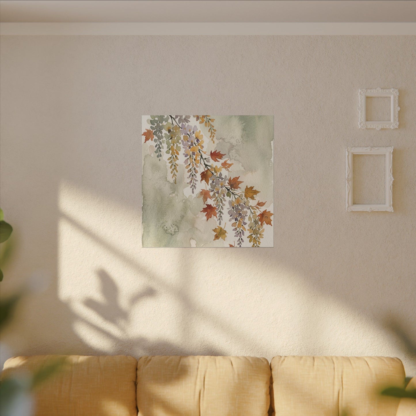 Ma Wisteria Canvas Art - Japandi Watercolor
