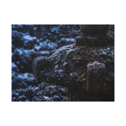 Moody Stone Lantern Canvas Art - Shadow Zen Dark Japandi