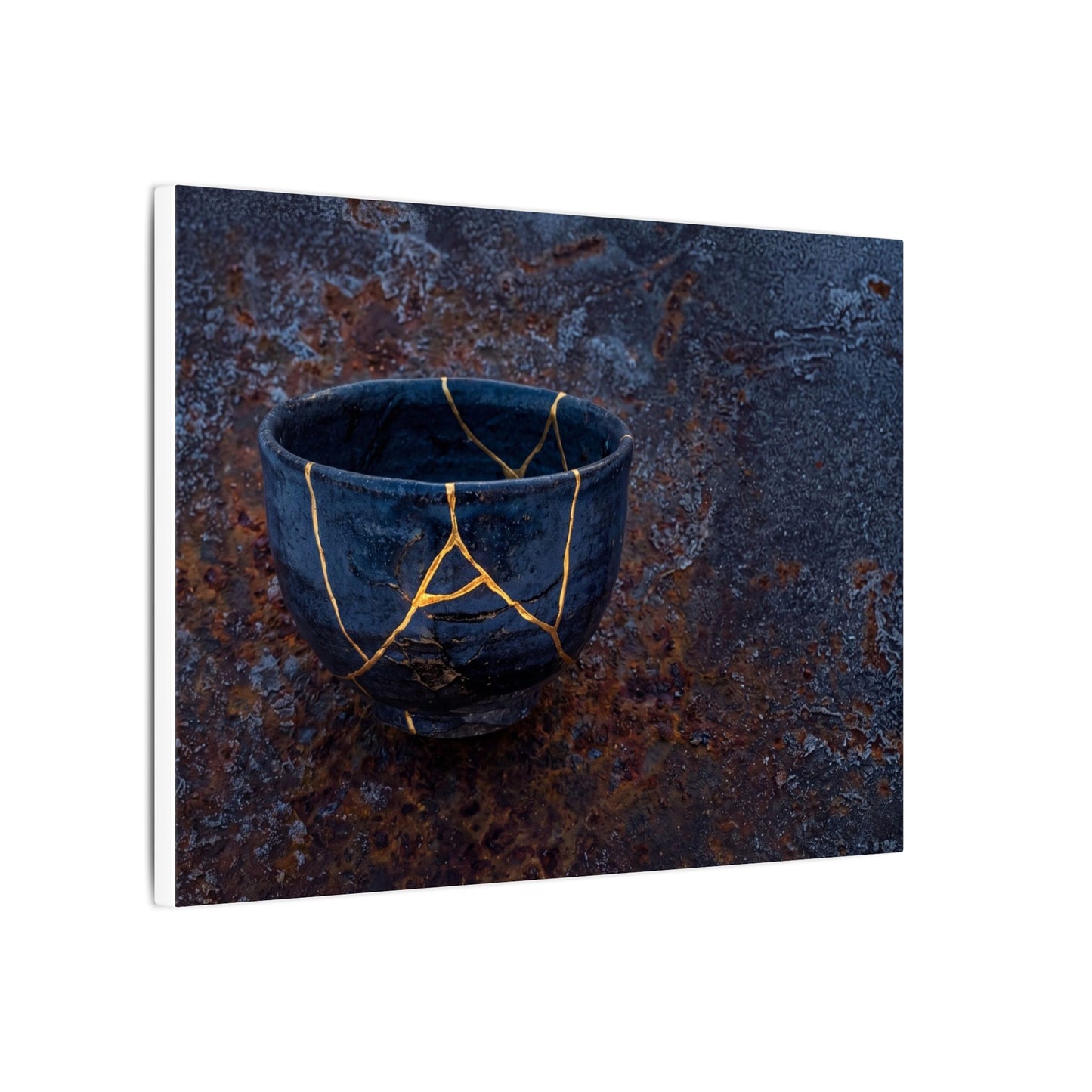 Rust Patina Winter Canvas Art | Kintsugi Healing Design