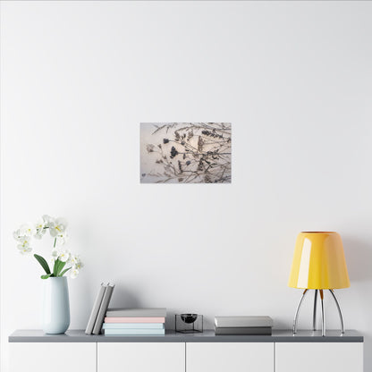 Elegant Dried Flowers Canvas Art - Japanese Pattern Japandi