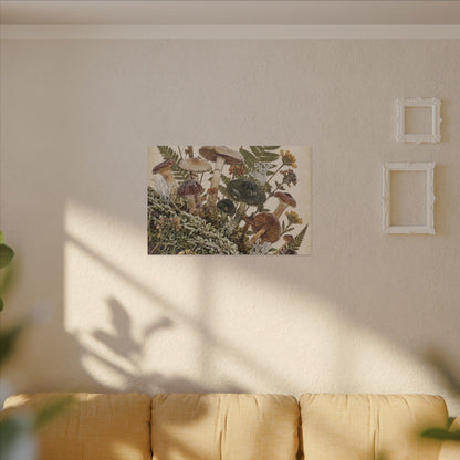 Winter Wild Mushrooms Herbarium Canvas Art | Enchanting Decor