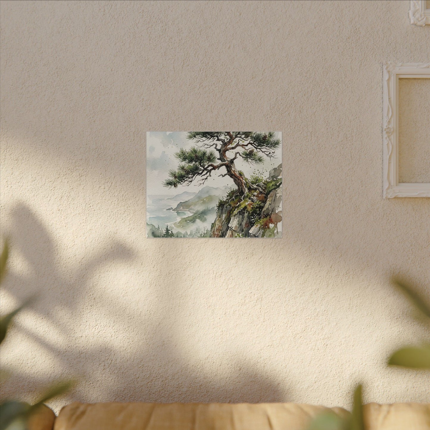 Pine Tree Spring Canvas Art | Japandi Neutral Design