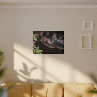 Ceramic Bowl Shadow Zen Canvas Art | Moody Dark Japandi Art