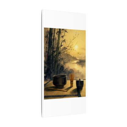 Tea Ceremony Sumi E Canvas Art | Contemplative Zen Art