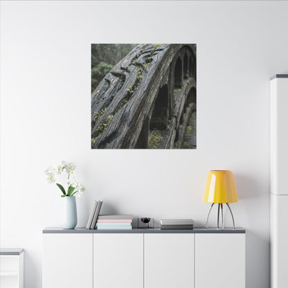 Overcast Wooden Bridge Canvas Art - Japandi Kanso