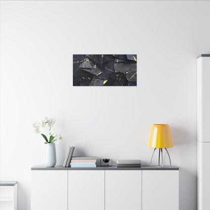 Beautiful Paper Fold Canvas Art - Crackle Gold Kintsugi