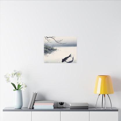 Ma Koi Pond Canvas Art - Zen Ukiyo E Inspired