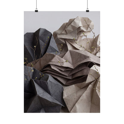 Paper Fold Texture Wall Art Print | Earthy Japandi Art