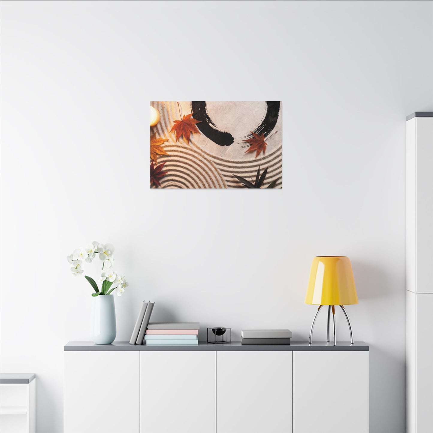 Tranquil Rock Garden Canvas Art - Enso Zen