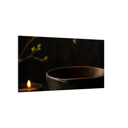 Moody Ceramic Bowl Canvas Art - Shadow Zen Dark Japandi