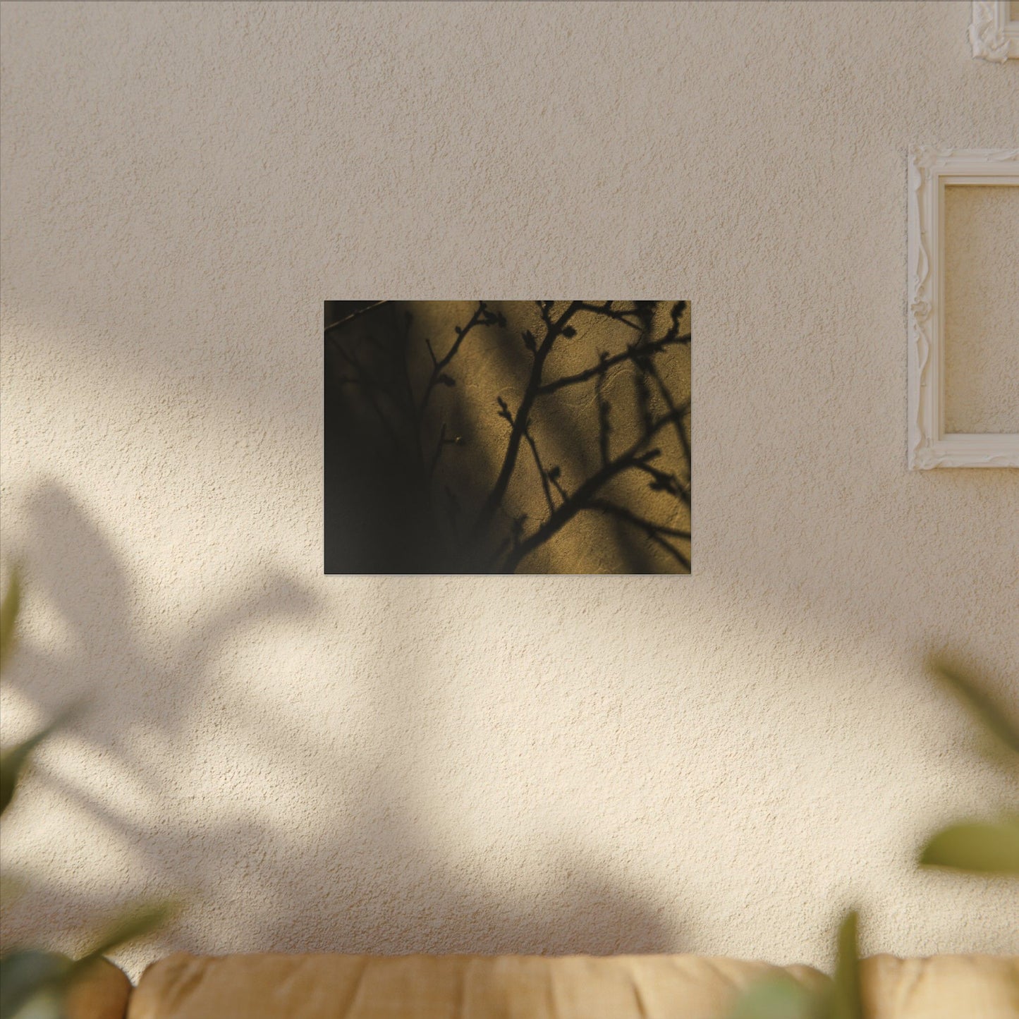 Golden Hour Shadow Play Canvas Art - Dark Japandi Seijaku