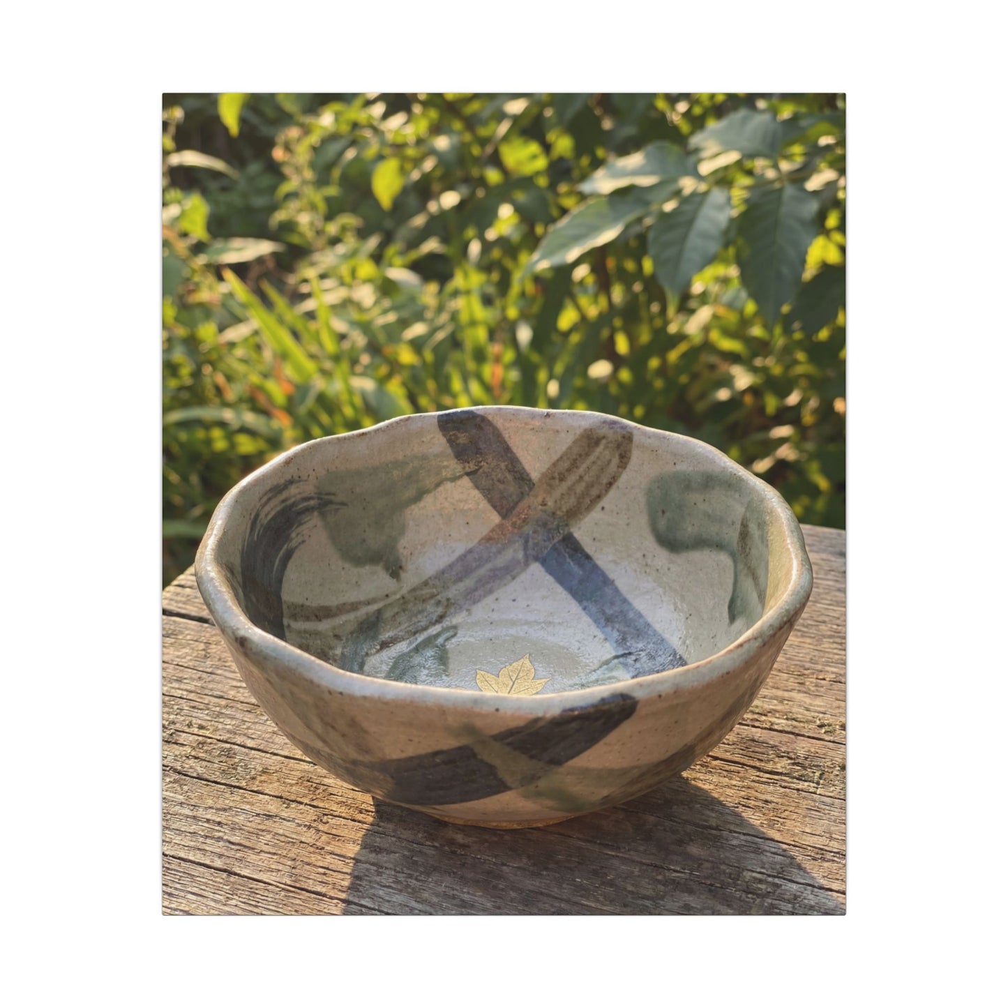 Earthy Ceramic Bowl Canvas Art - Japanese Pattern Japandi