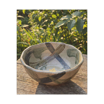Earthy Ceramic Bowl Canvas Art - Japanese Pattern Japandi