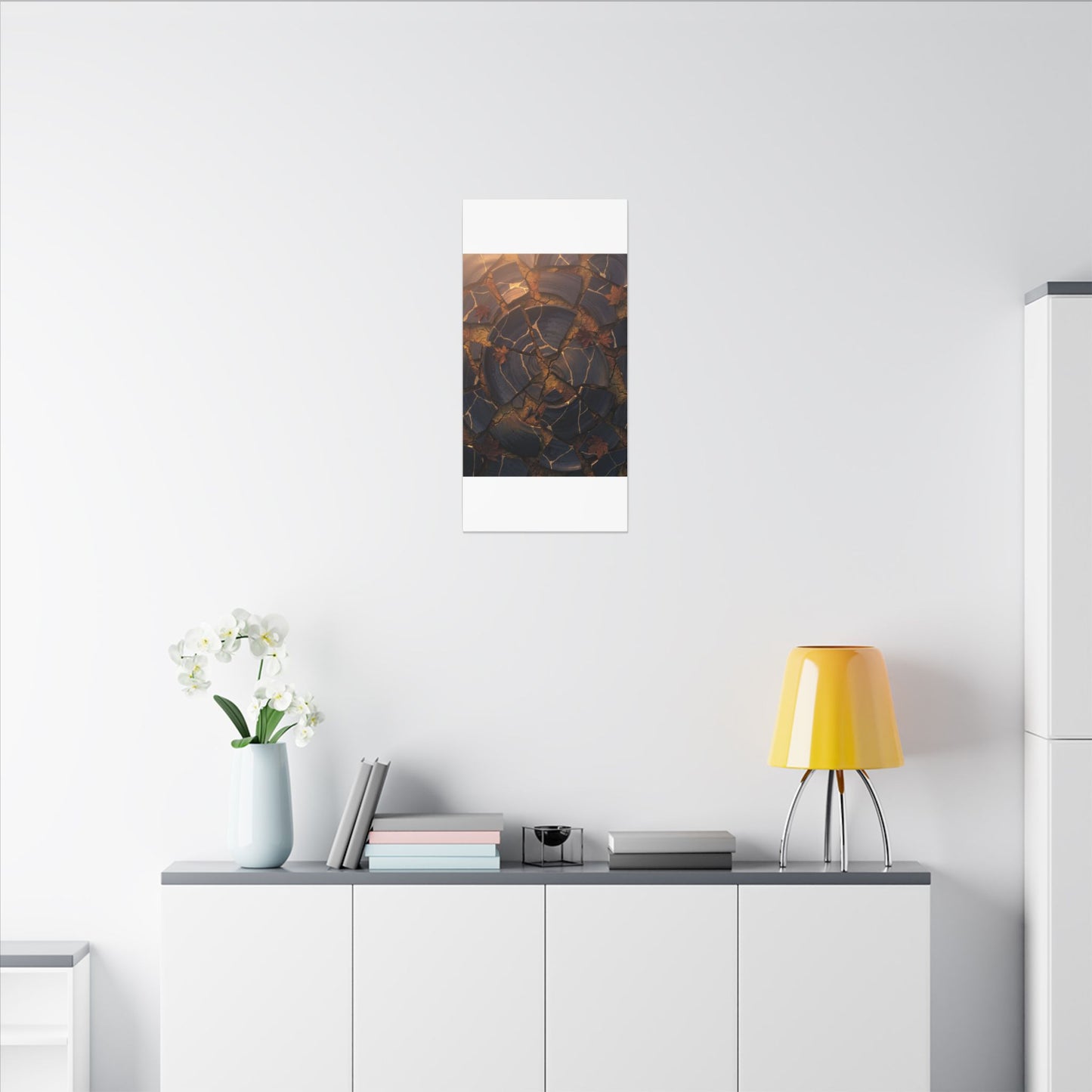 Autumn Cracked Earth Gold Repair Canvas Art | Philosophical Decor