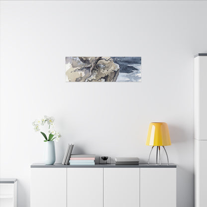 Pine Tree Canvas Art | Winter Japandi Watercolor Art