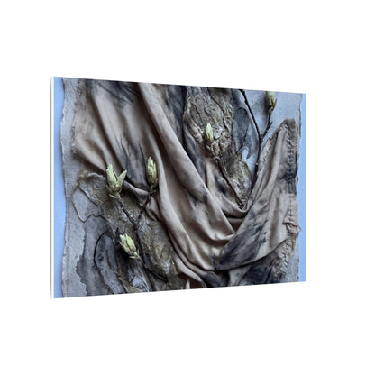 Japandi Silk Drape in Moonlight | Texture Canvas Art