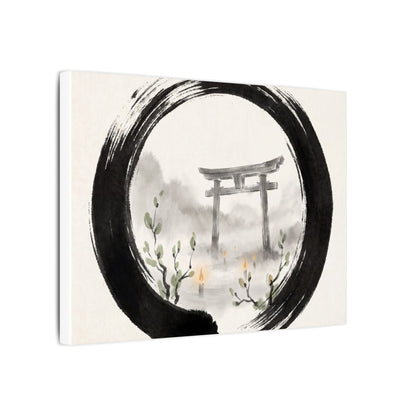 Spring Torii Gate Enso Canvas Art | Tranquil Decor