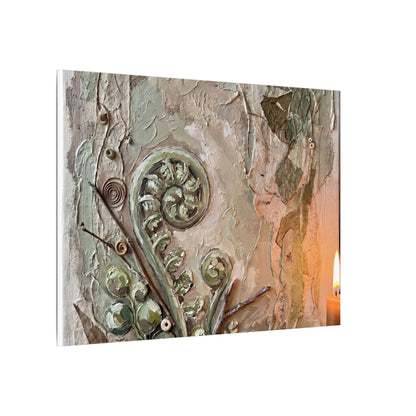 Japandi Fern Unfurling in Candlelight | Texture Canvas Art
