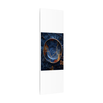 Kintsugi Ceramic Bowl in Moonlight | Crackle Gold Canvas Art