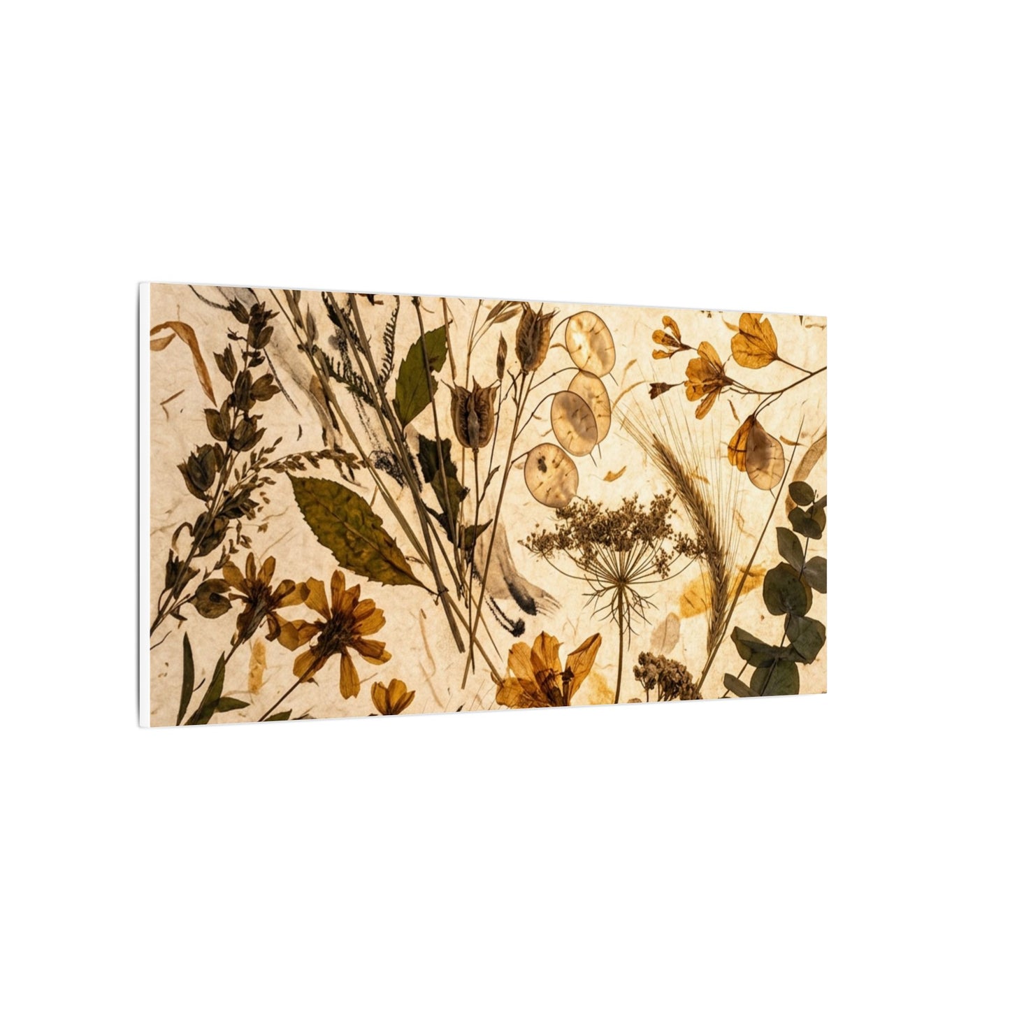 Dried Flowers Summer Canvas Art | Japandi Neutral Design