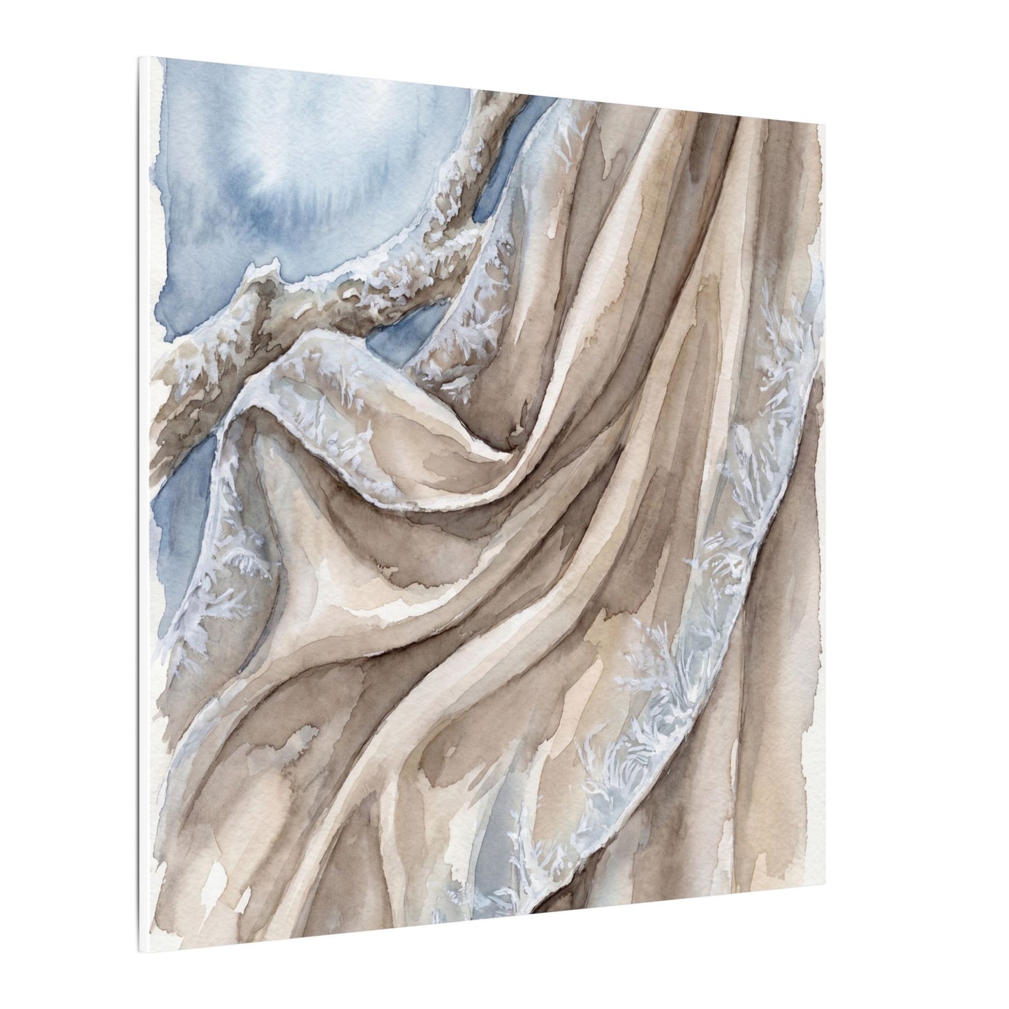 Silk Drape Winter Canvas Art | Japandi Cozy Design