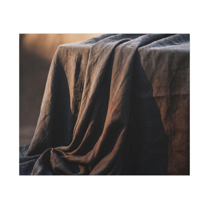 Silk Drape Canvas Art | Winter Dark Japandi Shadow Zen Art