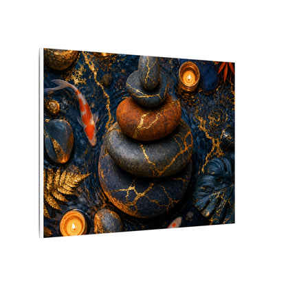 Summer River Stones Gold Vein Canvas Art | Resilient Decor