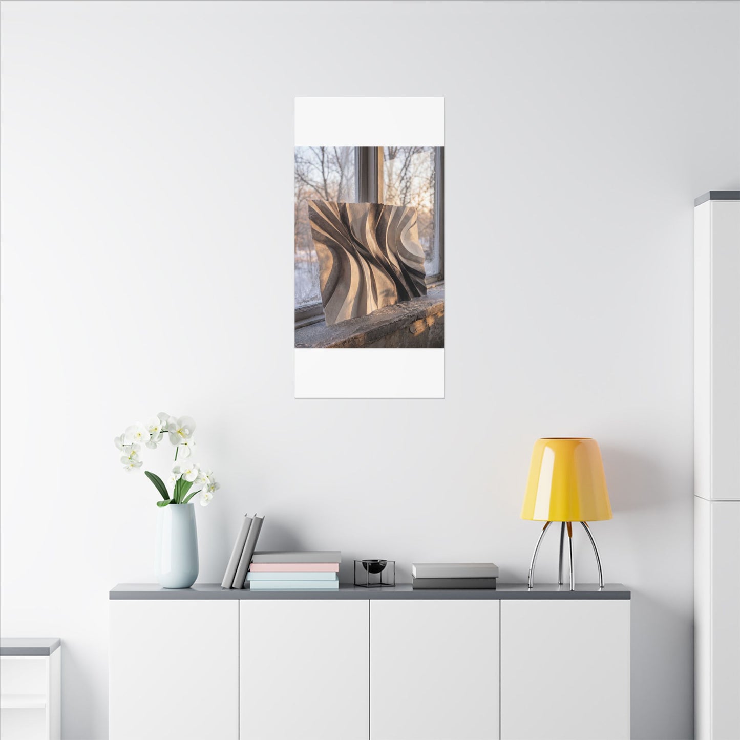 Mono No Aware Paper Fold Canvas Art - Japandi Minimal Line