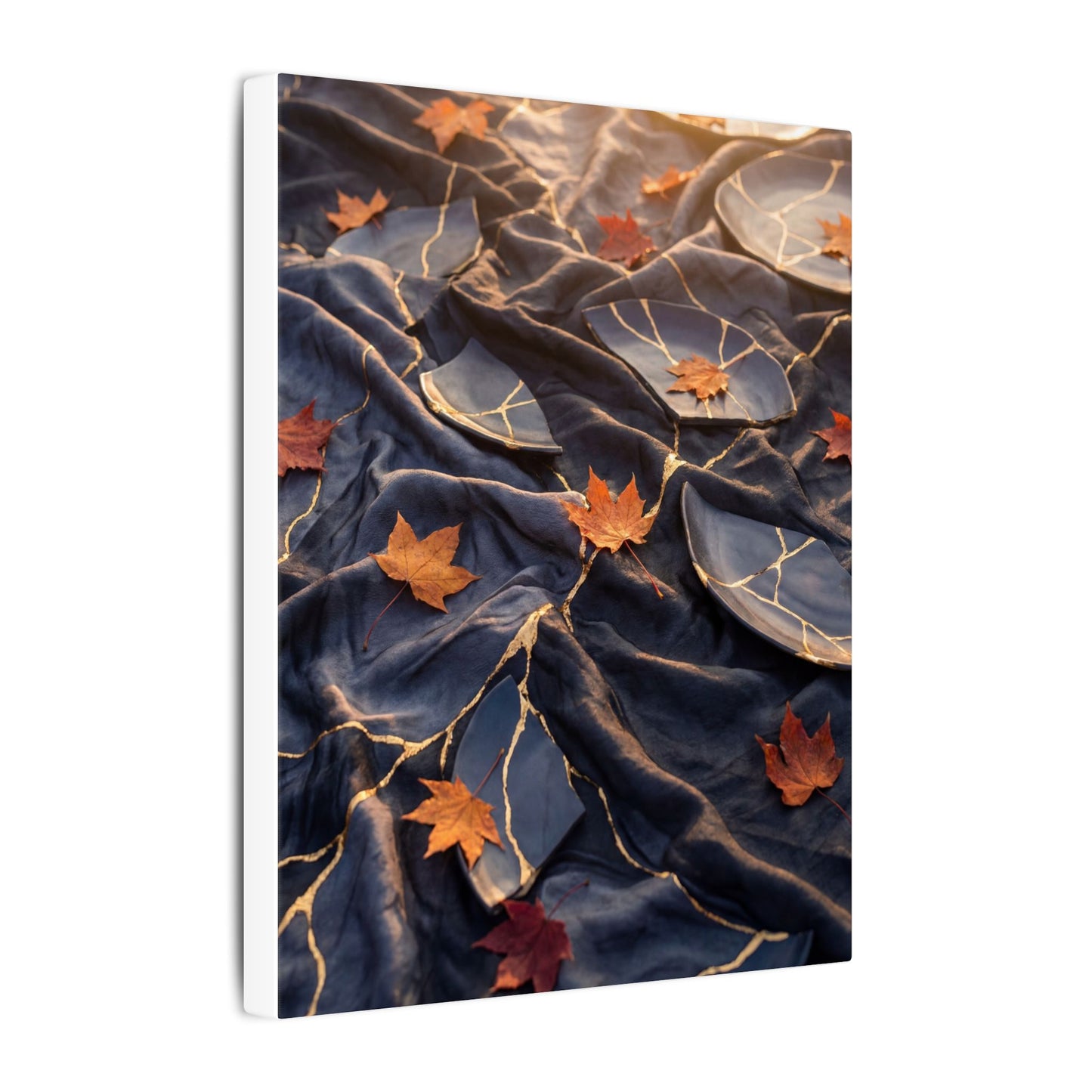 Golden Hour Silk Drape Canvas Art - Kintsugi Shibui