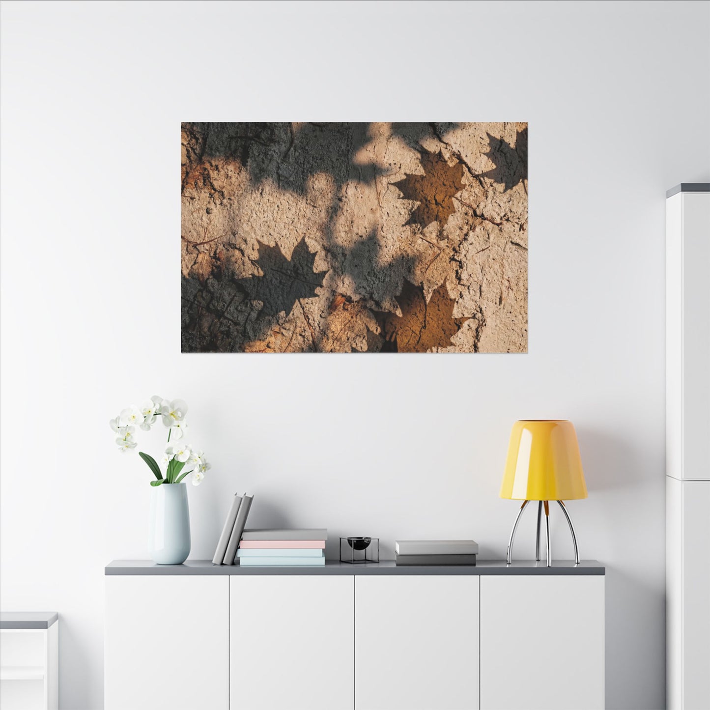 Cozy Shadow Play Canvas Art - Texture Japandi
