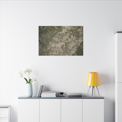 Neutral Shadow Play Canvas Art - Japanese Pattern Japandi