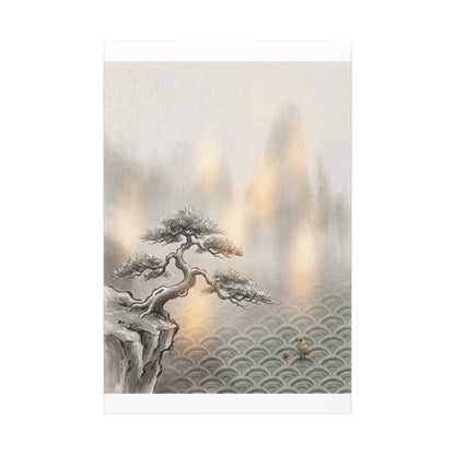 Pine Tree Canvas Art | Winter Japandi Japanese Pattern Art
