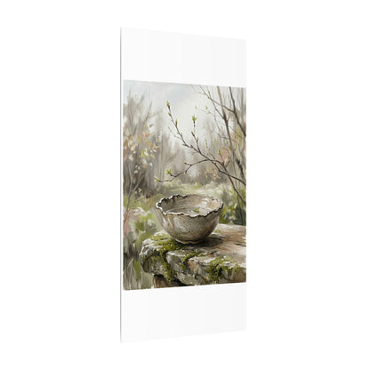 Japandi Ceramic Bowl in Overcast | Minimal Line Canvas Art
