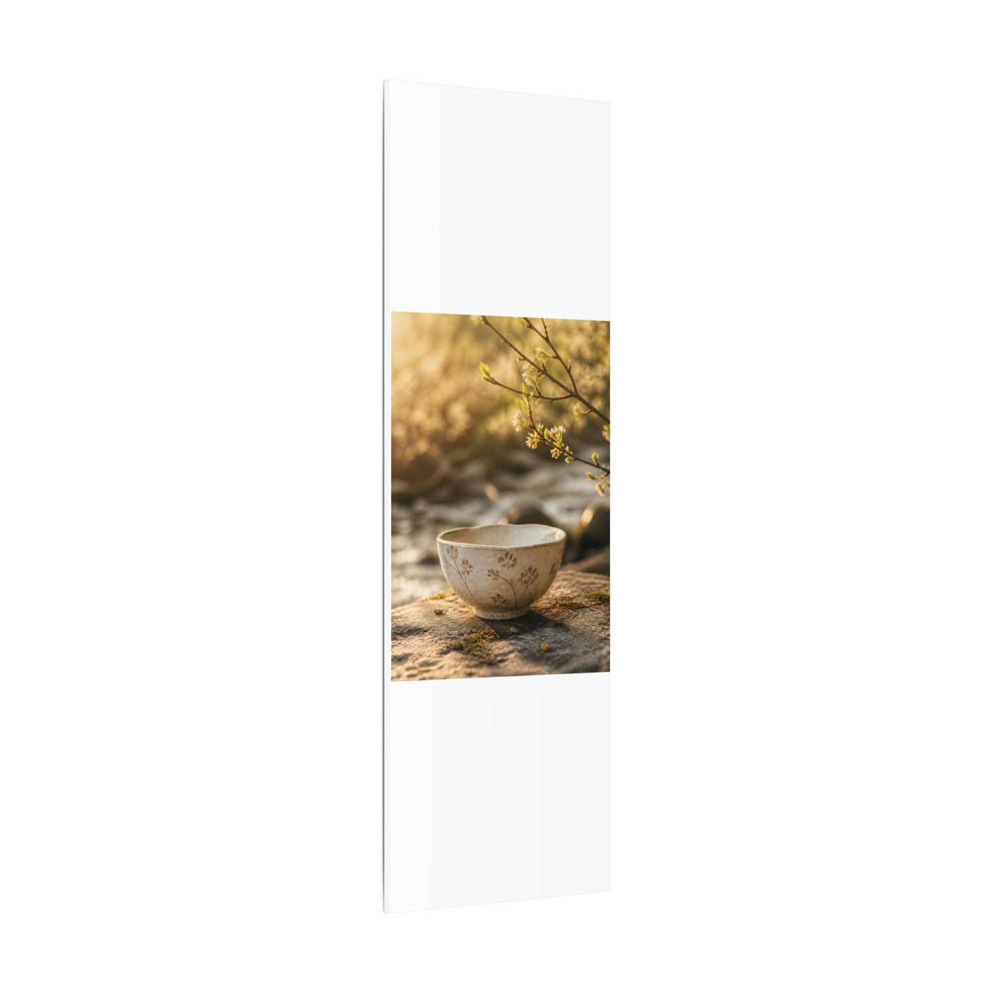 Neutral Ceramic Bowl Canvas Art - Japanese Pattern Japandi