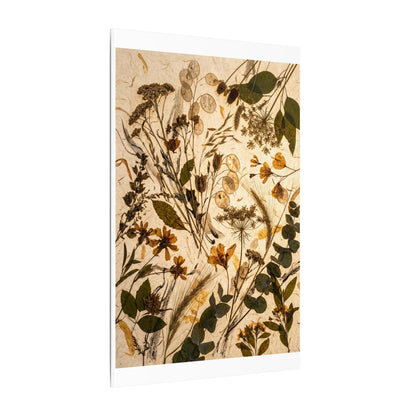 Dried Flowers Summer Canvas Art | Japandi Neutral Design