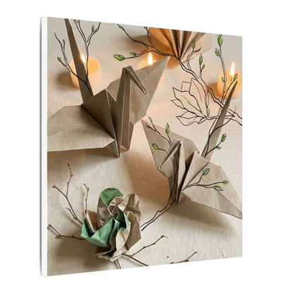 Paper Fold Spring Canvas Art | Japandi Earthy Design