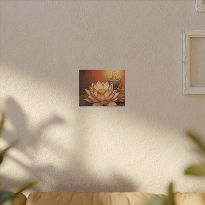 Lotus Flower Summer Canvas Art | Zen Contemplative Design