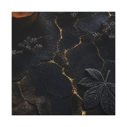 Candlelight Cracked Earth Canvas Art - Dark Japandi Ma